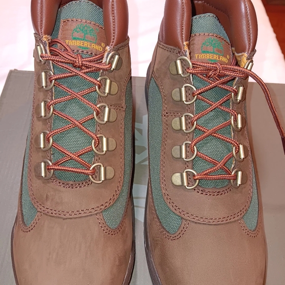 TIMBERLAND FIELD BOOTS 6inch brown beef/broccoli 6m juniors nubuck - Picture 3 of 14